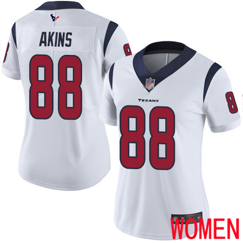 Houston Texans Limited White Women Jordan Akins Road Jersey NFL Football #88 Vapor Untouchable